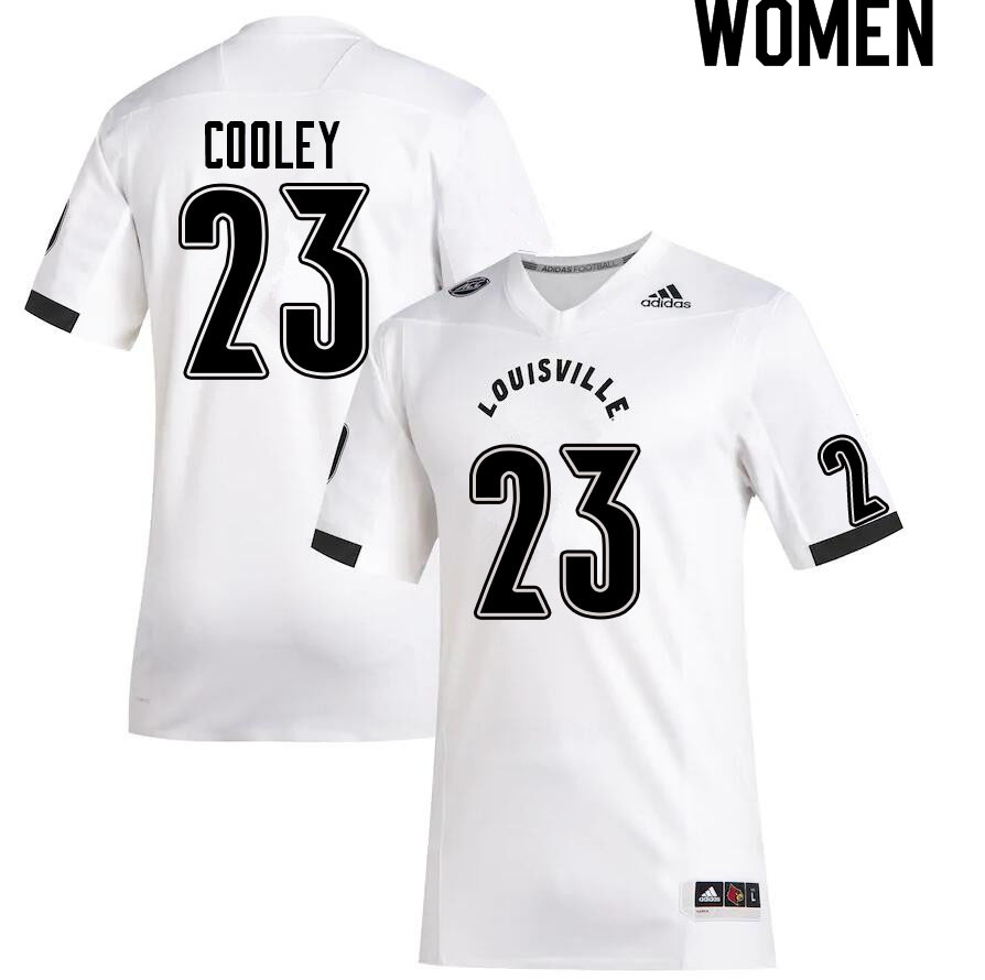 Women #23 Trevion Cooley Louisville Cardinals College Football Jerseys Sale-White - Click Image to Close